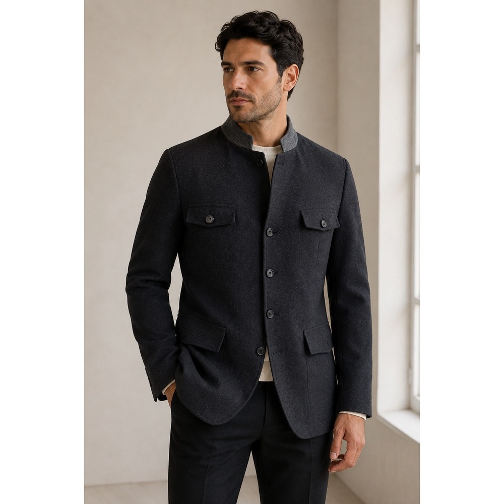 Hugo Boss Steirerloden Merino Wool Field Jacket Charcoal Grey 44R Austria